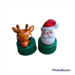 Vintage Pepsi Soda Bottle Tops Rudolph Santa Clause